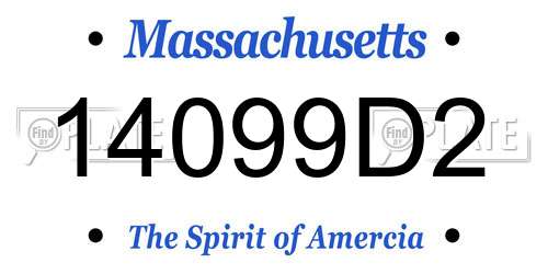 14099D2 Massachusetts License Plate