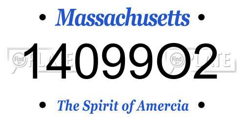14099O2 Massachusetts License Plate