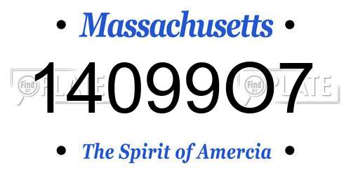 14099O7 Massachusetts License Plate