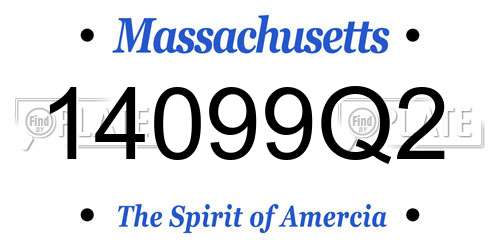 14099Q2 Massachusetts License Plate