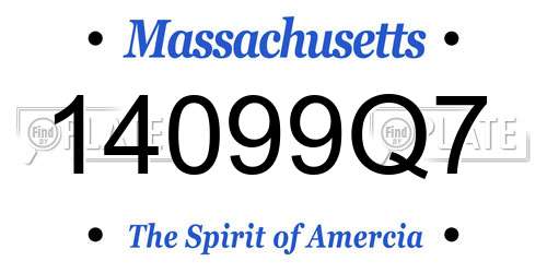 14099Q7 Massachusetts License Plate