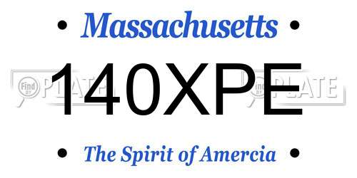 140XPE Massachusetts License Plate
