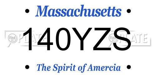 140YZS Massachusetts License Plate
