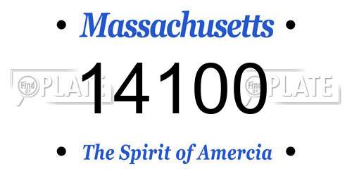 14100 Massachusetts License Plate