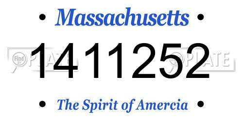 1411252 Massachusetts License Plate