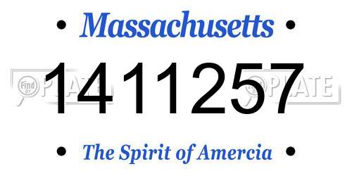 1411257 Massachusetts License Plate