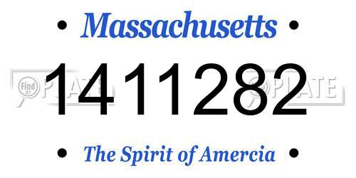 1411282 Massachusetts License Plate