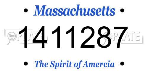1411287 Massachusetts License Plate