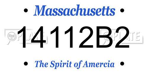14112B2 Massachusetts License Plate