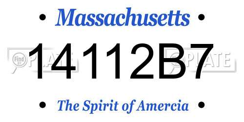14112B7 Massachusetts License Plate