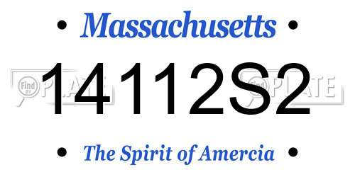 14112S2 Massachusetts License Plate