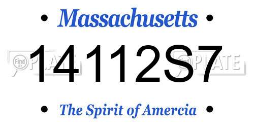 14112S7 Massachusetts License Plate
