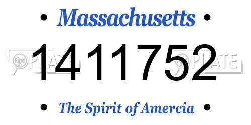 1411752 Massachusetts License Plate