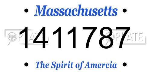 1411787 Massachusetts License Plate