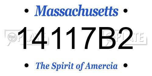 14117B2 Massachusetts License Plate