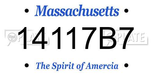 14117B7 Massachusetts License Plate