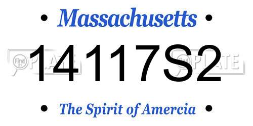 14117S2 Massachusetts License Plate