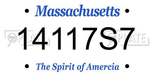 14117S7 Massachusetts License Plate