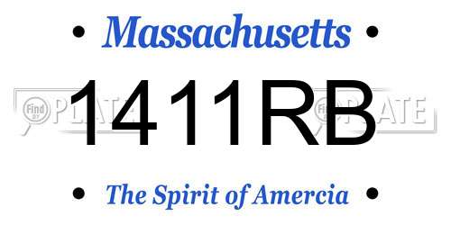 1411RB Massachusetts License Plate