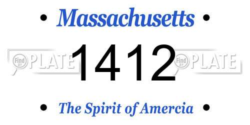 1412 Massachusetts License Plate