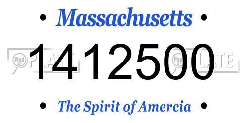 1412500 Massachusetts License Plate