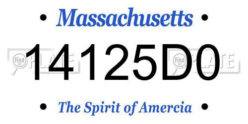 14125D0 Massachusetts License Plate