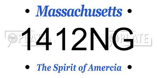 1412NG Massachusetts License Plate