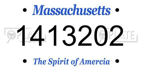 1413202 Massachusetts License Plate