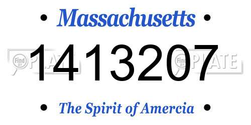 1413207 Massachusetts License Plate