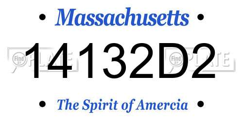 14132D2 Massachusetts License Plate