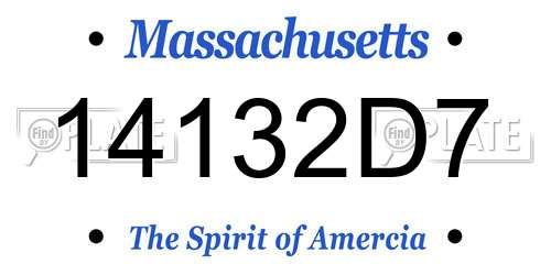 14132D7 Massachusetts License Plate