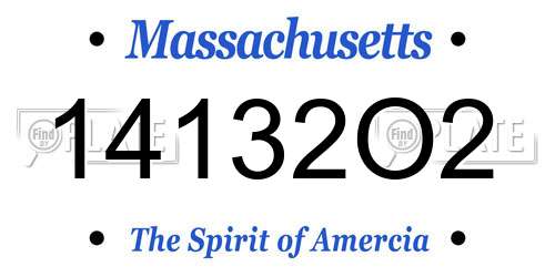 14132O2 Massachusetts License Plate
