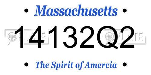 14132Q2 Massachusetts License Plate