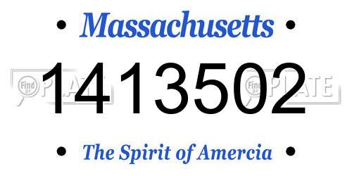 1413502 Massachusetts License Plate
