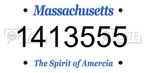 1413555 Massachusetts License Plate