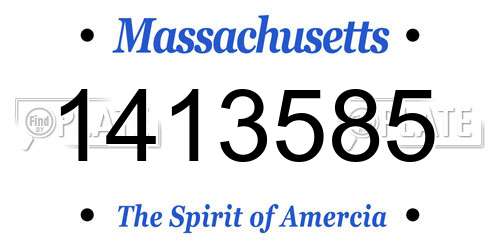 1413585 Massachusetts License Plate