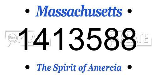 1413588 Massachusetts License Plate