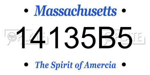 14135B5 Massachusetts License Plate