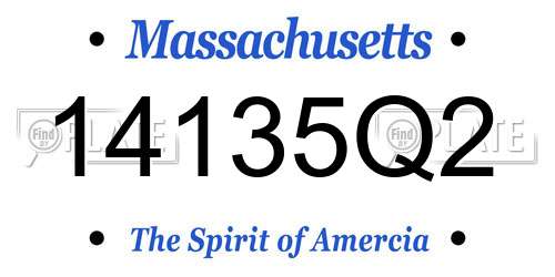 14135Q2 Massachusetts License Plate