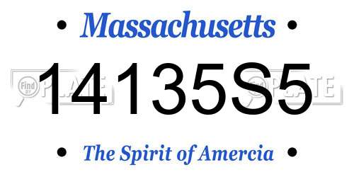 14135S5 Massachusetts License Plate