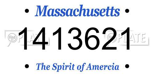 1413621 Massachusetts License Plate