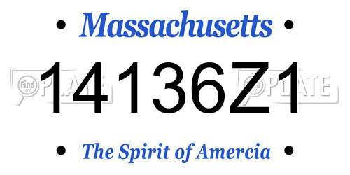 14136Z1 Massachusetts License Plate