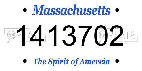 1413702 Massachusetts License Plate