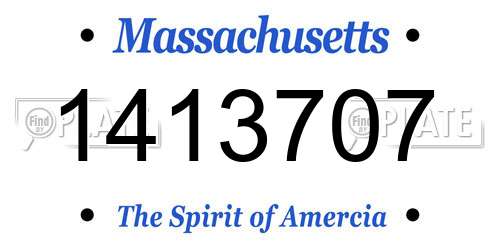 1413707 Massachusetts License Plate