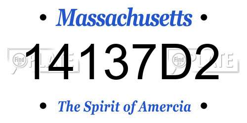 14137D2 Massachusetts License Plate