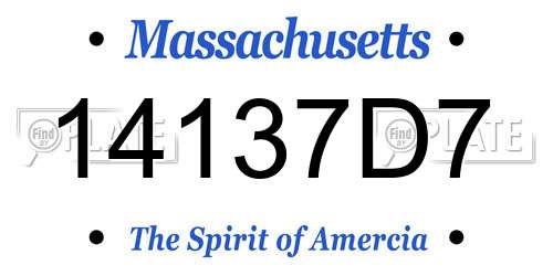 14137D7 Massachusetts License Plate