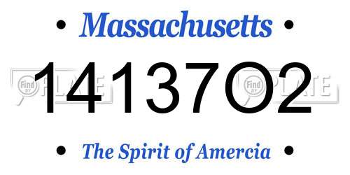 14137O2 Massachusetts License Plate