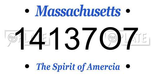 14137O7 Massachusetts License Plate