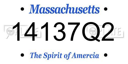 14137Q2 Massachusetts License Plate