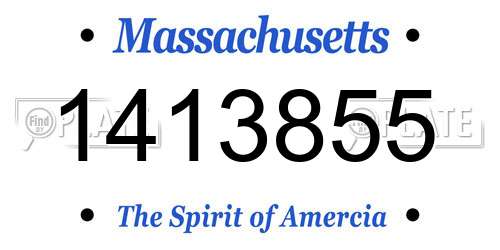 1413855 Massachusetts License Plate